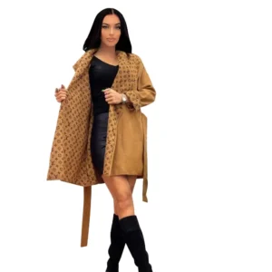 Women designer brown coat for women, high quality and luxurious