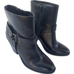 Esprit Kella Faux Leather block heels booties size 11m - Image 3