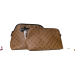 lv 2pcs handbag brown chocolate - Image 2